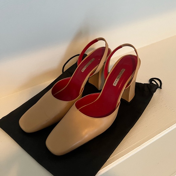 Dorateymur Beige Leather Slingback Pump - 40 / 9.5-10 US womens - Picture 8 of 9